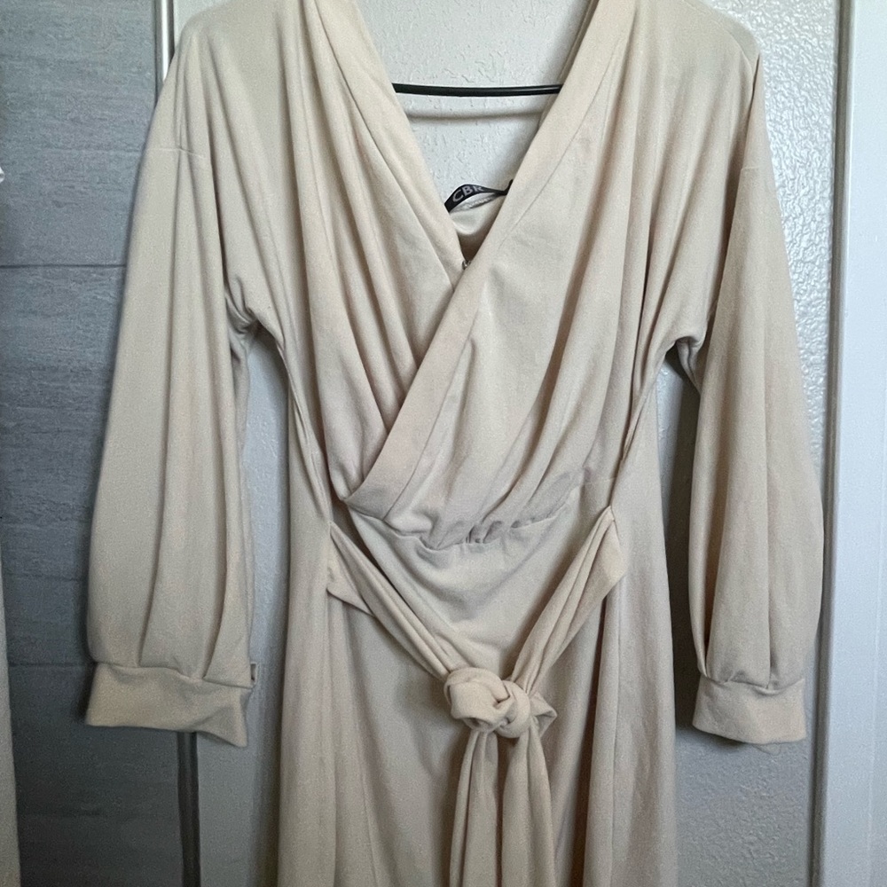 soft body con dress with tie around